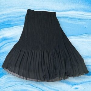 Parkhurst Women's Skirt Asymmetrical Gauze See Trough With Sequins Black